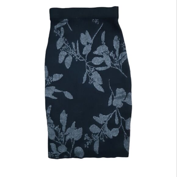 H&M Sparkle Leaves Stretchy Pencil Skirt - Picture 3 of 8